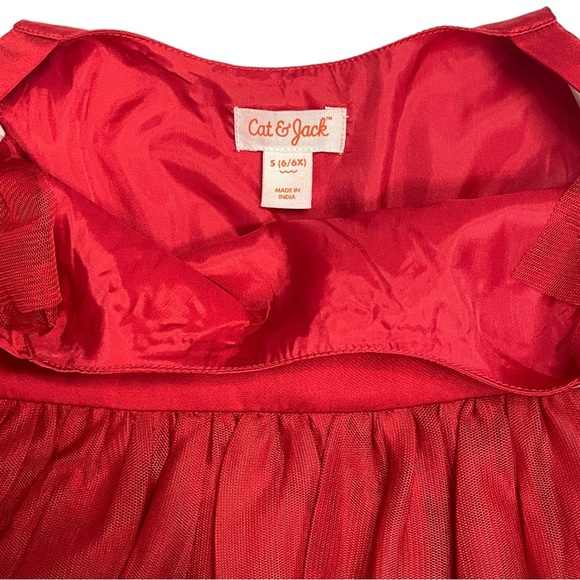 NWT Cat & Jack Red Sequin Holiday Party Dress Girls Size Small 6X - Picture 2 of 6